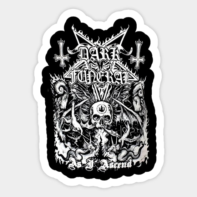 DARK FUNERAL MERCH VTG Sticker by Coffee Wake Shop